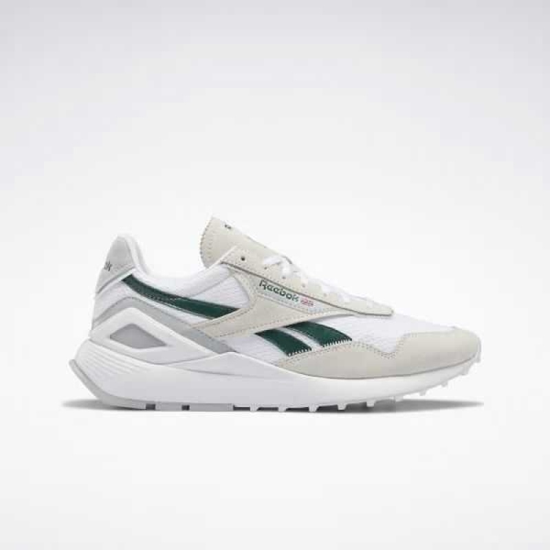 White / Dark Green / Grey Reebok Classic Leather Legacy AZ Shoes | SXB-635028