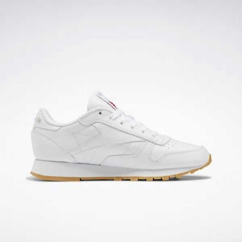 White / Grey Reebok Classic Leather Shoes | TYJ-716324