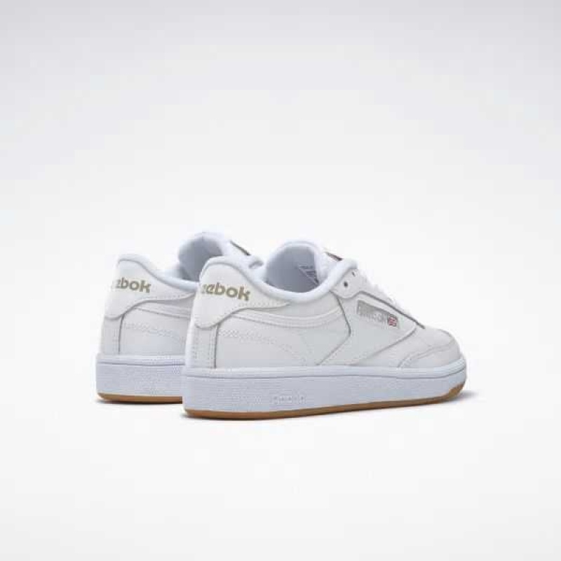 White / Light Grey Reebok Club C 85 Shoes | ETG-024165