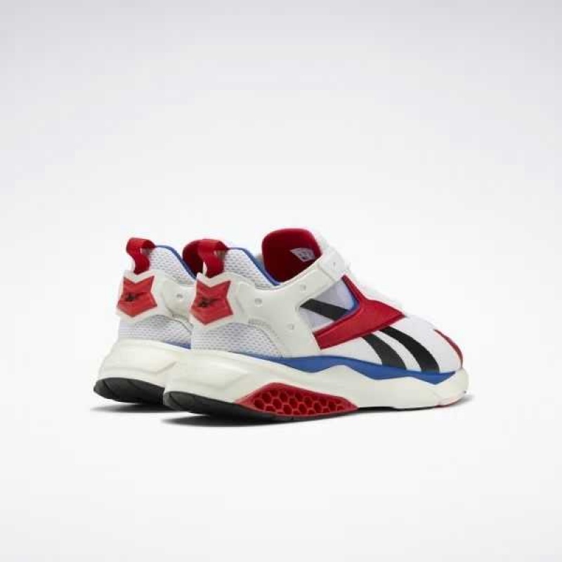 White / Red / Blue Reebok Hexalite Legacy Shoes | DOM-876245
