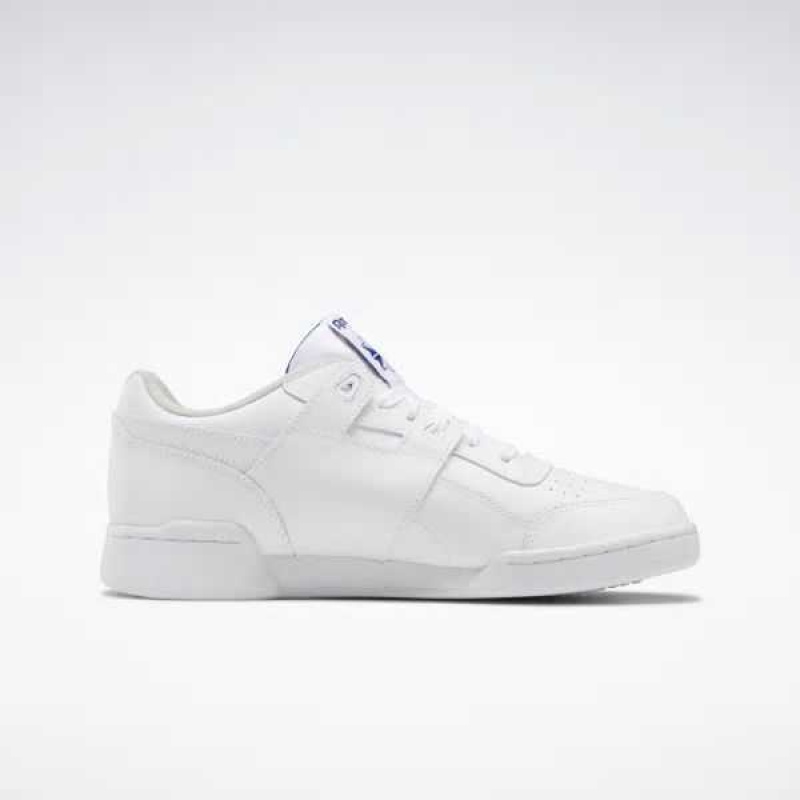 White / Royal Reebok Workout Plus Shoes | BSG-403765