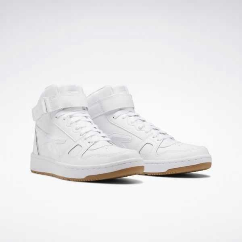 White / White Reebok Resonator Mid Shoes | VQI-607351