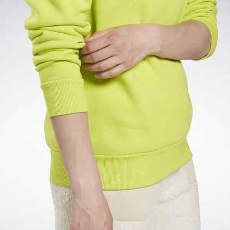 Yellow Reebok Identity Logo Fleece Crew Sweatshirt | LZO-381605
