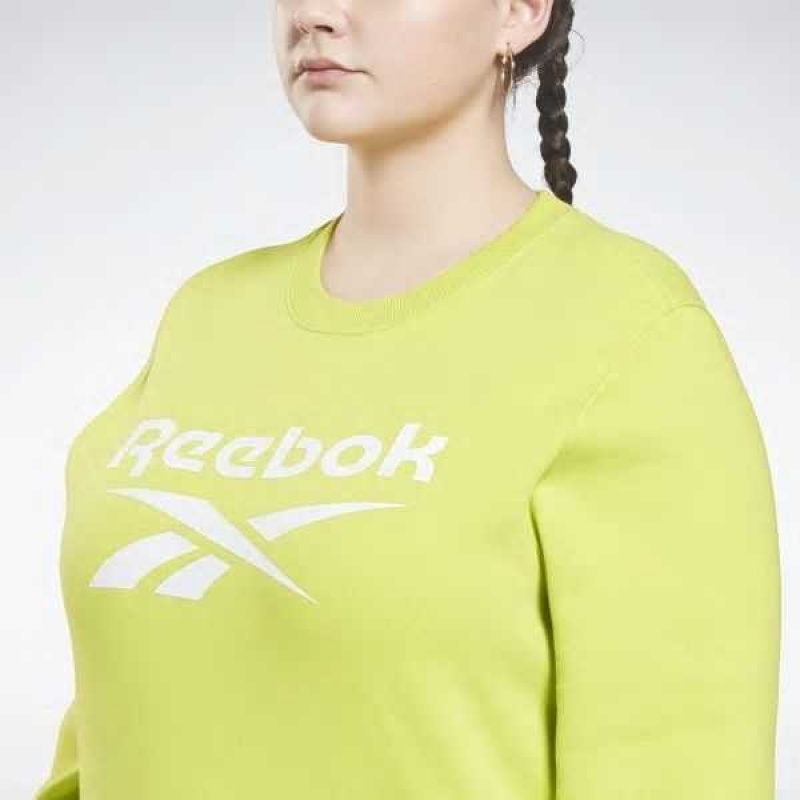 Yellow / White Reebok Identity Logo Fleece Crew Sweatshirt | PDB-928547